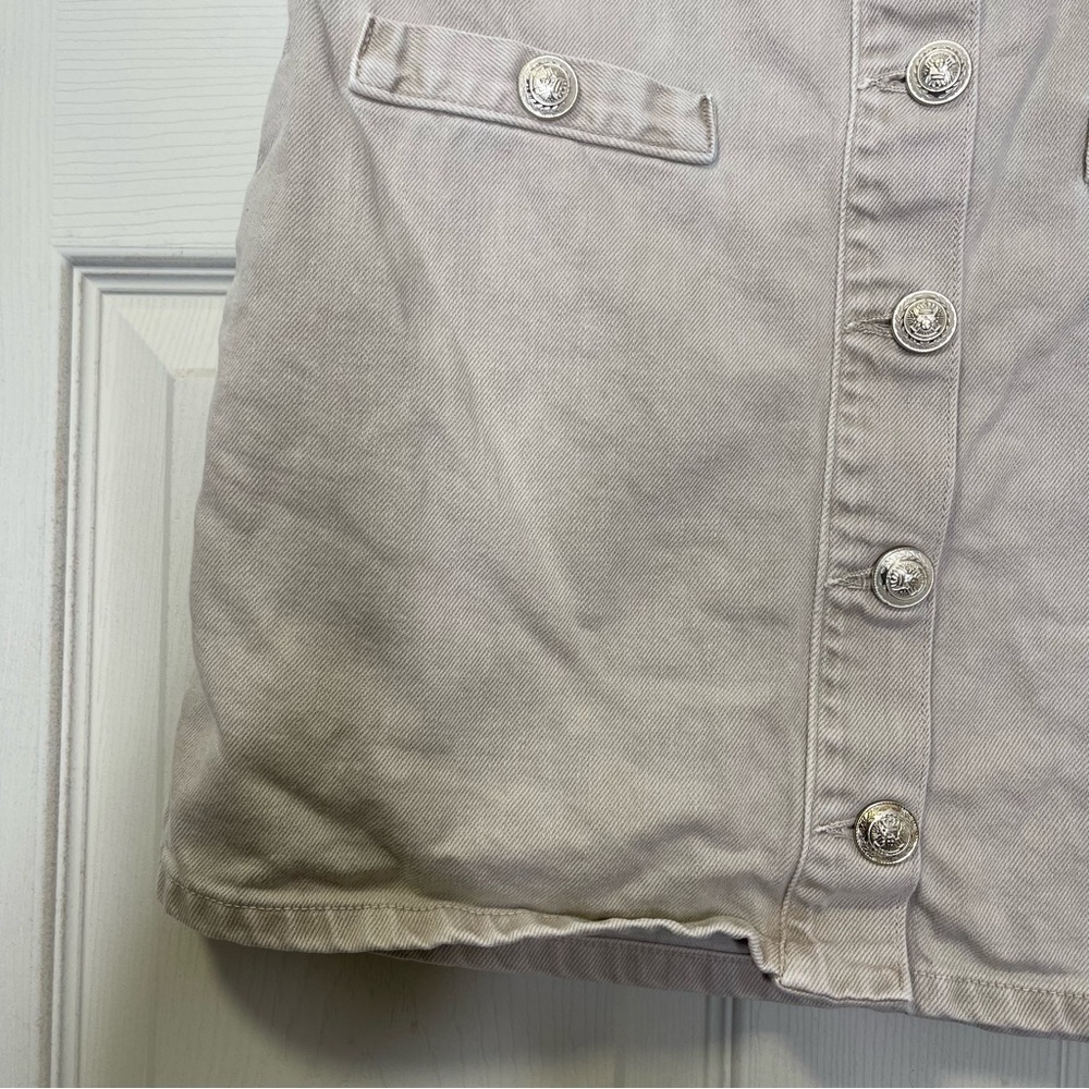 L'AGENCE Kris Button Mini Skirt In Biscuit Sz 29 - Picture 3 of 9